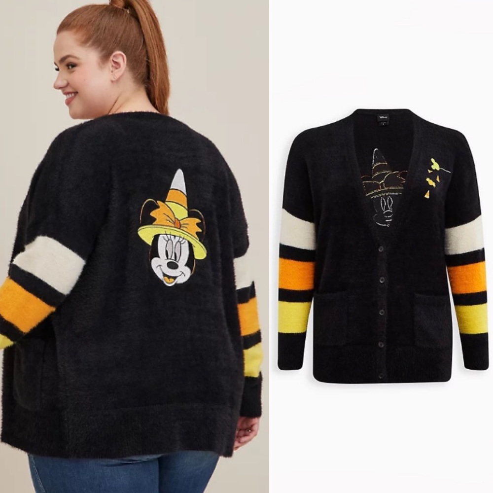 TORRID DISNEY MINNIE MOUSE HALLOWEEN CARDIGAN SWEATER